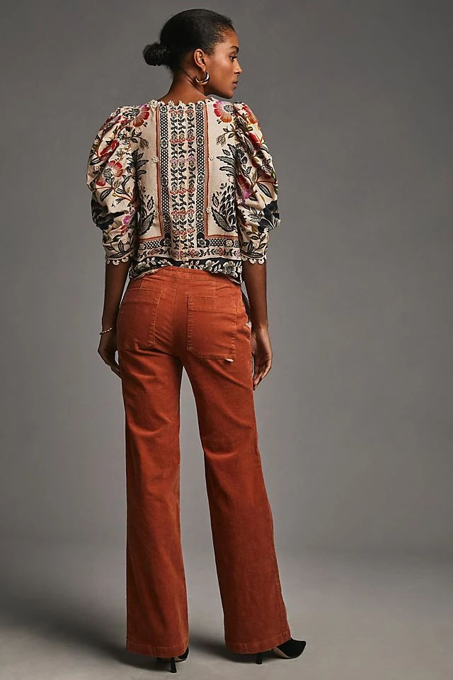 Maeve Wide-Leg Corduroy Trousers Outlet ???? Maeve Wide-Leg Corduroy Trousers ORANGE ???? -PAIGE-shop unnamed file 1734