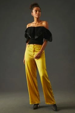 Buy 👏 Rag & Bone Dylan Satin Pants YELLOW ✨ -PAIGE-shop unnamed file 1823