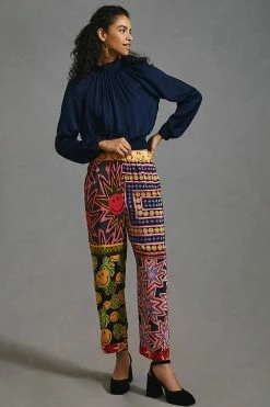 Buy ???? Farm Rio Patchwork Tapestry Pants YELLOW MOTIF ????