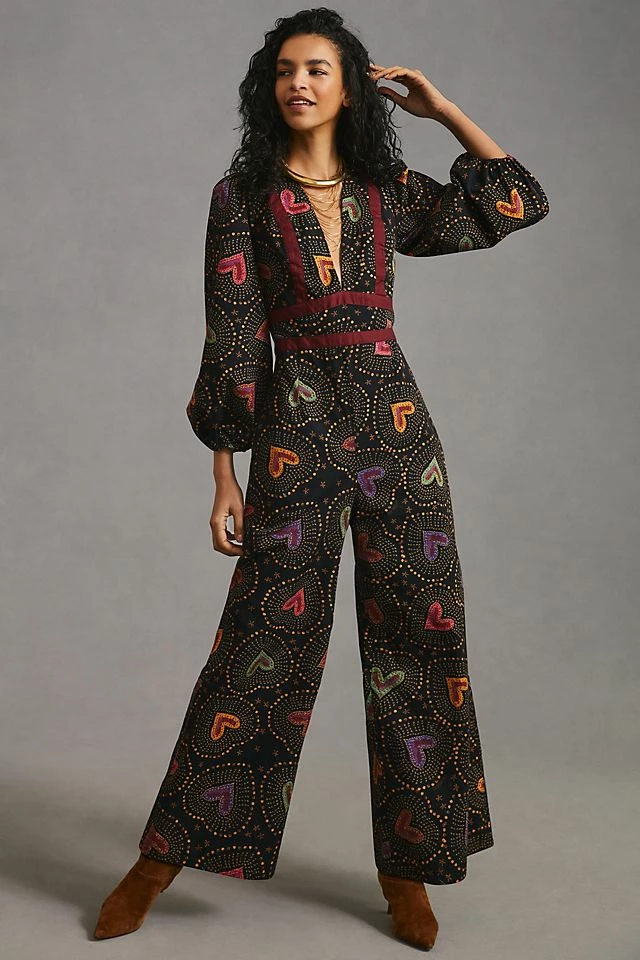 Farm Rio Deep-V Jumpsuit New ???? Farm Rio Deep-V Jumpsuit BLACK ⌛ -PAIGE-shop unnamed file 1872