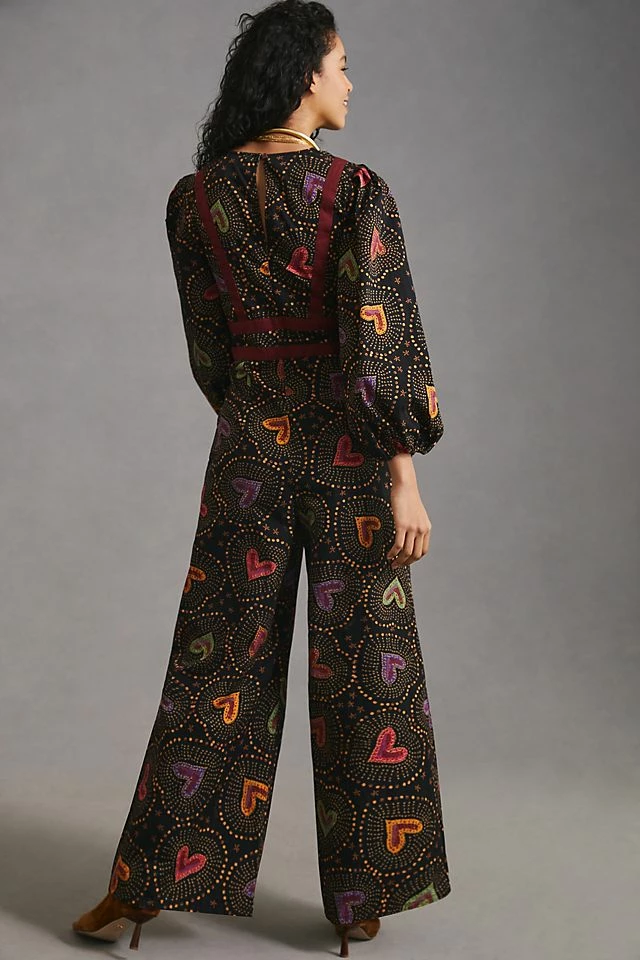 Farm Rio Deep-V Jumpsuit New ???? Farm Rio Deep-V Jumpsuit BLACK ⌛ -PAIGE-shop unnamed file 1873