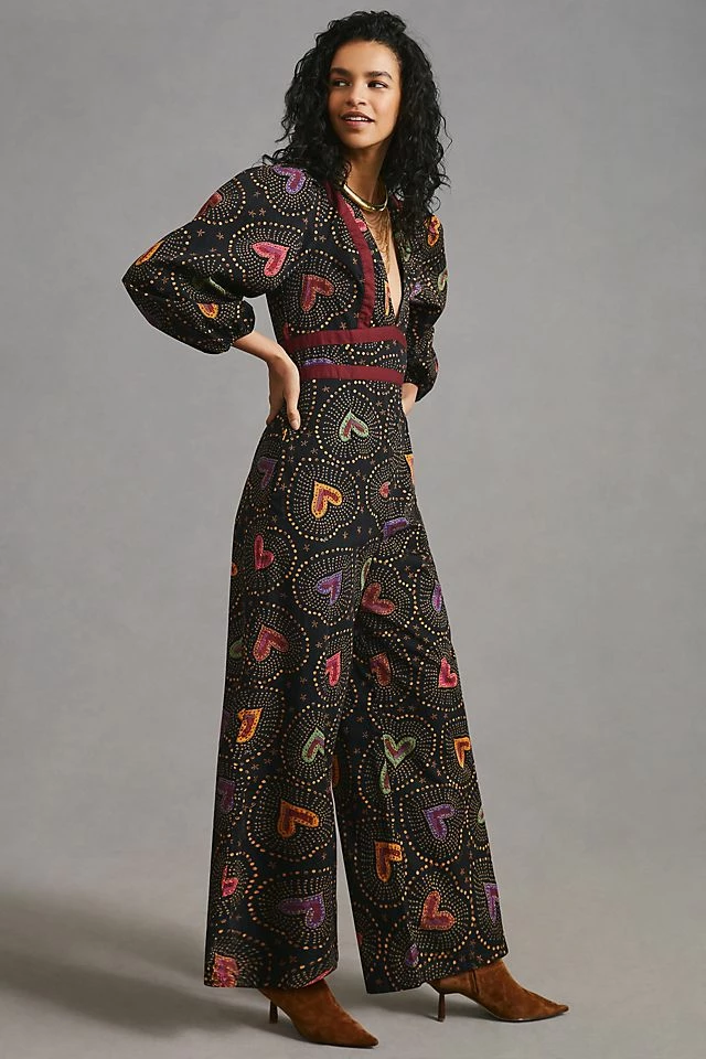 Farm Rio Deep-V Jumpsuit New ???? Farm Rio Deep-V Jumpsuit BLACK ⌛ -PAIGE-shop unnamed file 1874