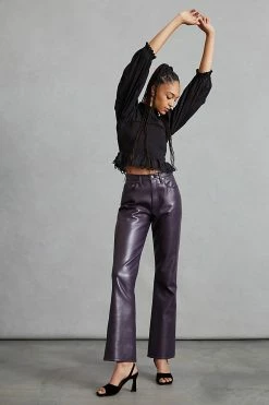 New ???? AGOLDE Recycled Leather Pants DARK PURPLE ????