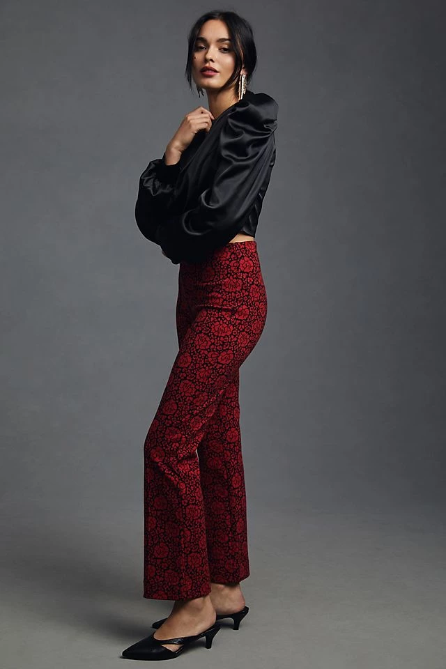 Maeve The Margot Kick-Flare Cropped Pants Brand new ⌛ Maeve The Margot Kick-Flare Cropped Pants RED MOTIF ???? -PAIGE-shop unnamed file 1917
