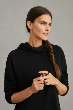 Brand new 🌟 Velvet By Graham & Spencer Sweatshirt Midi 👗 Dress BLACK ⌛ -PAIGE-shop unnamed file 193