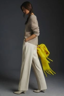 Hot Sale ⌛ MOTHER High-Waisted Tunnel Vision Pleated Prep Pants IVORY ???? -PAIGE-shop unnamed file 1941