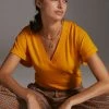Buy ???? Daily Practice By Anthropologie The Ossa V-Neck Top DARK YELLOW ⌛