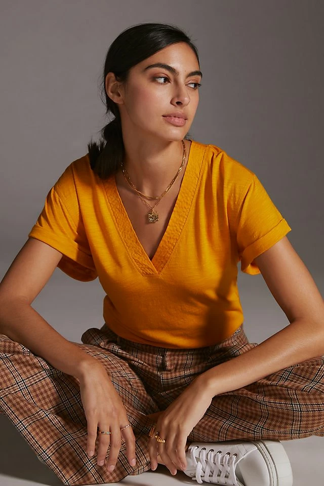 Buy 🌟 Daily Practice By Anthropologie The Ossa V-Neck Top DARK YELLOW ⌛ 3 Buy 🌟 Daily Practice By Anthropologie The Ossa V-Neck Top DARK YELLOW ⌛