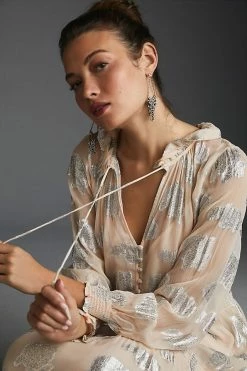 Best Pirce ???? By Anthropologie The Marais Chiffon Maxi ???? Dress: Shine Edition PEACH ???? -PAIGE-shop unnamed file 2107