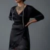 Outlet ⌛ By Anthropologie Lace-Trimmed Wrap ???? Dress BLACK ???? -PAIGE-shop unnamed file 2116