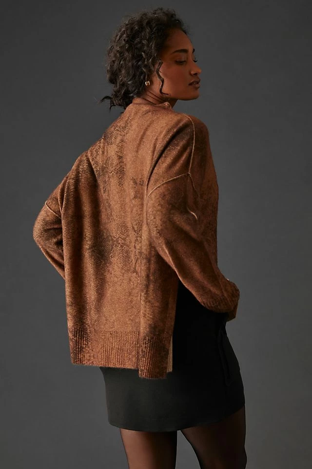 Pilcro Mock-Neck Cashmere Sweater Best Pirce ???? Pilcro Mock-Neck Cashmere Sweater BROWN MOTIF ???? -PAIGE-shop unnamed file 2135