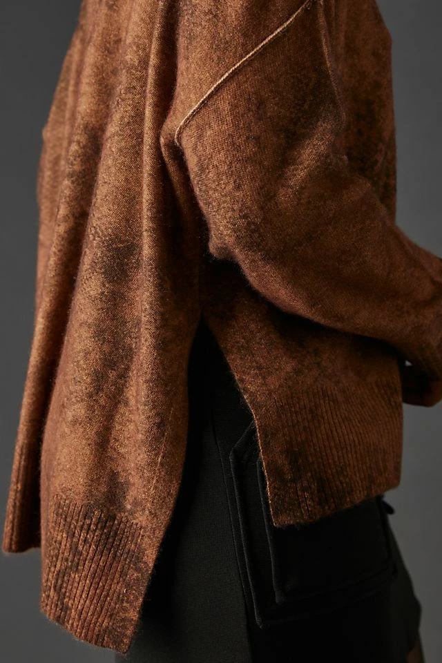 Pilcro Mock-Neck Cashmere Sweater Best Pirce ???? Pilcro Mock-Neck Cashmere Sweater BROWN MOTIF ???? -PAIGE-shop unnamed file 2137