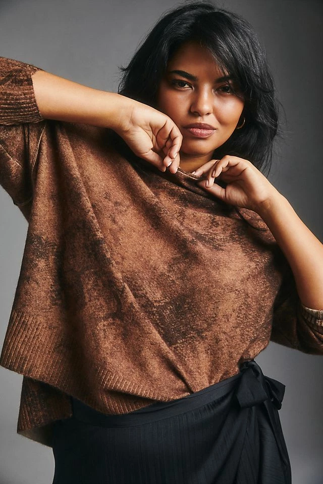 Pilcro Mock-Neck Cashmere Sweater Best Pirce ???? Pilcro Mock-Neck Cashmere Sweater BROWN MOTIF ???? -PAIGE-shop unnamed file 2138