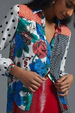 Hot Sale ???? Maeve Contrast Buttondown RED MOTIF ???? -PAIGE-shop unnamed file 2142