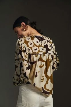 Brand new ✔️ Bl-nk Miranda Peasant Blouse NEUTRAL MOTIF ???? -PAIGE-shop unnamed file 2145