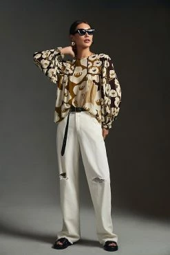 Brand new ✔️ Bl-nk Miranda Peasant Blouse NEUTRAL MOTIF ???? -PAIGE-shop unnamed file 2147