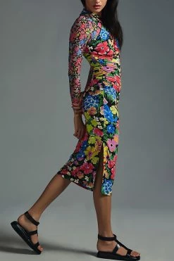 Flash Sale ⭐ By Anthropologie Mesh Halter Mock-Neck ???? Dress BLACK MOTIF ???? -PAIGE-shop unnamed file 2153