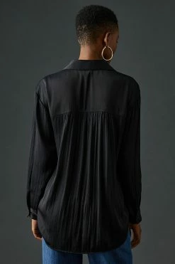 Hot Sale ???? By Anthropologie Relaxed Buttondown BLACK ???? -PAIGE-shop unnamed file 2163