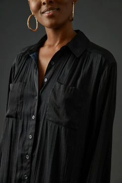 Hot Sale ???? By Anthropologie Relaxed Buttondown BLACK ???? -PAIGE-shop unnamed file 2164