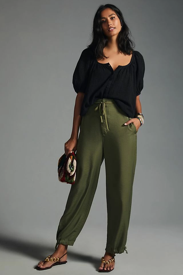 Pilcro Puff-Sleeve Gauze Blouse Flash Sale ???? Pilcro Puff-Sleeve Gauze Blouse BLACK ???? -PAIGE-shop unnamed file 2169