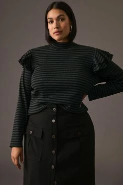 Best Sale ???? T.La Ruffled Turtleneck Top GREEN MOTIF ???? 6 Best Sale ???? T.La Ruffled Turtleneck Top GREEN MOTIF ???? -PAIGE-shop unnamed file 2175