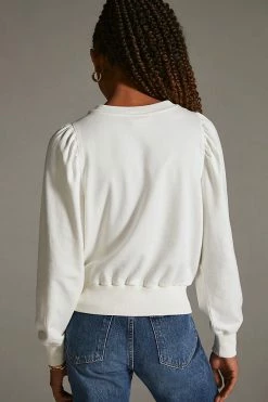 Top 10 ???? By Anthropologie Embroidered Sweatshirt IVORY ✨ -PAIGE-shop unnamed file 2179