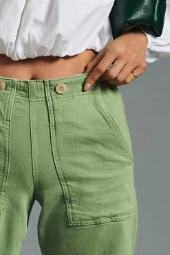 Buy ⌛ Pilcro The Kit High-Rise Wide-Leg Utility Trousers BRIGHT PISTACHIO ✨ -PAIGE-shop unnamed file 2197