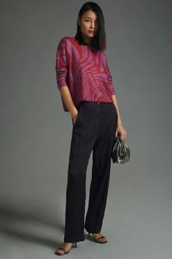 Best Sale ???? Pilcro Cashmere Crewneck Sweater PURPLE MOTIF ???? -PAIGE-shop unnamed file 2214