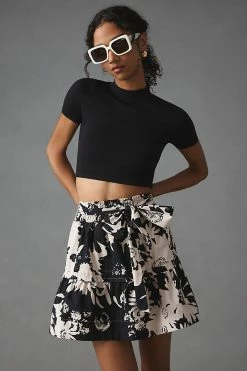 Cheapest ???? The Somerset Collection By Anthropologie The Somerset Mini ???? Skirt BLACK MOTIF ???? -PAIGE-shop unnamed file 2243