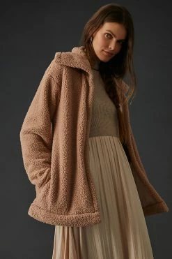 Cheap ???? Stateside Double Face Sherpa Oversized Jacket BRONZE ????