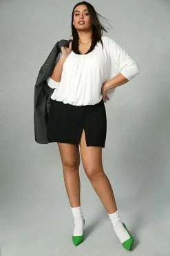 Best Sale ???? Maeve Long-Sleeve Bubble Top IVORY ❤️ -PAIGE-shop unnamed file 2271