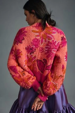 Top 10 ???? By Anthropologie Embroidered Cardigan Sweater PINK COMBO ???? -PAIGE-shop unnamed file 2278