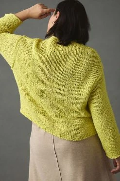 New ???? By Anthropologie Pilcro Cropped Mock-Neck Sweater CHARTREUSE ???? -PAIGE-shop unnamed file 2287