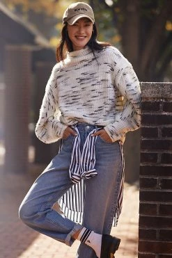 Hot Sale ❤️ Varley Belgrave Knit Sweater BLACK & WHITE 😉