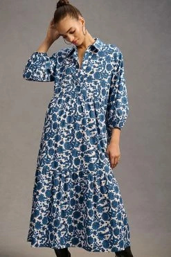 Outlet ???? Maeve Tiered ???? Shirt ???? Dress BLUE MOTIF ???? 5 Outlet ???? Maeve Tiered ???? Shirt ???? Dress BLUE MOTIF ???? -PAIGE-shop unnamed file 2306