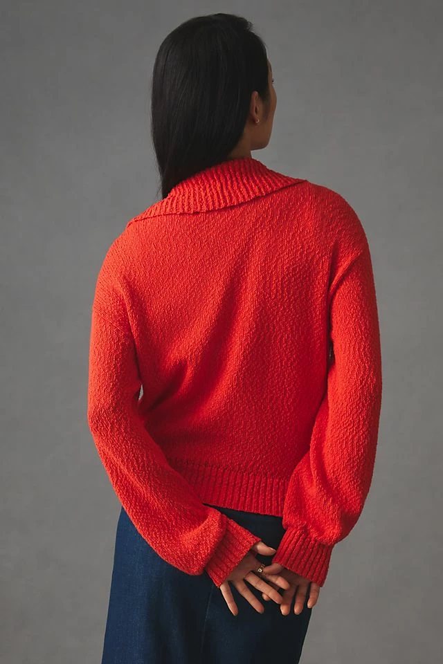 Maeve V-Neck Polo Sweater Outlet ???? Maeve V-Neck Polo Sweater BRIGHT RED ???? -PAIGE-shop unnamed file 2328