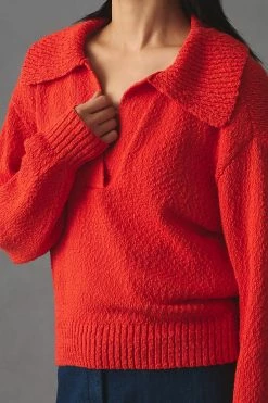 Outlet ???? Maeve V-Neck Polo Sweater BRIGHT RED ???? 4 Outlet ???? Maeve V-Neck Polo Sweater BRIGHT RED ???? -PAIGE-shop unnamed file 2329