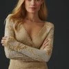 Best Sale ???? By Anthropologie Lace-Sleeve Sweater SAND ???? -PAIGE-shop unnamed file 2331