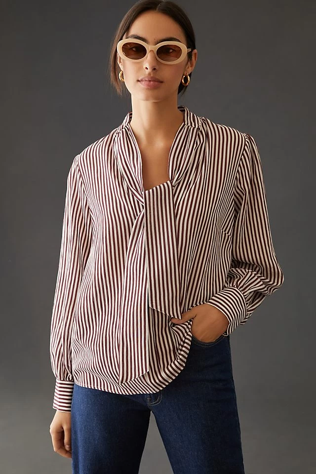 Budget ๐ฅ Maeve Tie-Neck Blouse RED MOTIF โญ 5 Budget ๐ฅ Maeve Tie-Neck Blouse RED MOTIF โญ - Image 3