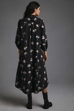 Budget ???? Maeve Button-Front Asymmetrical ???? Dress BLACK MOTIF ???? -PAIGE-shop unnamed file 2359