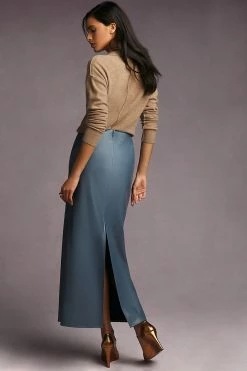 Hot Sale ???? Mare Mare X Anthropologie Faux Leather Column ???? Skirt SLATE ⌛ -PAIGE-shop unnamed file 2372