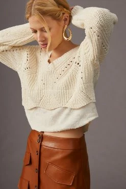 Cheap ???? By Anthropologie Layered Sweater IVORY ???? -PAIGE-shop unnamed file 2375