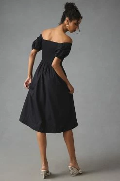 Buy ???? Maeve Puff-Sleeve Sweetheart ???? Dress BLACK ???? -PAIGE-shop unnamed file 2381