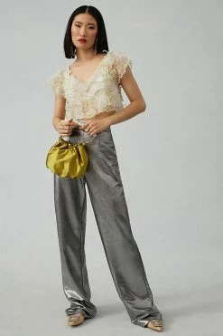 Best Pirce 🌟 By Anthropologie Sheer Appliqué Top IVORY 💯 -PAIGE-shop unnamed file 2414