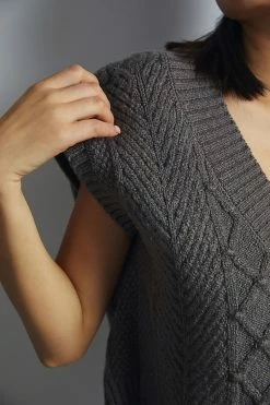 Top 10 ???? Maeve Willa Cable-Knit Sweater Vest GREY ???? 3 Top 10 ???? Maeve Willa Cable-Knit Sweater Vest GREY ???? -PAIGE-shop unnamed file 2428