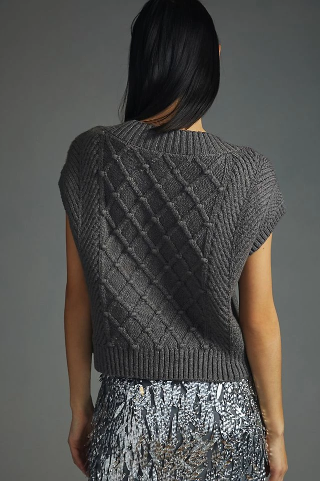 Maeve Willa Cable-Knit Sweater Vest Top 10 ???? Maeve Willa Cable-Knit Sweater Vest GREY ???? -PAIGE-shop unnamed file 2429