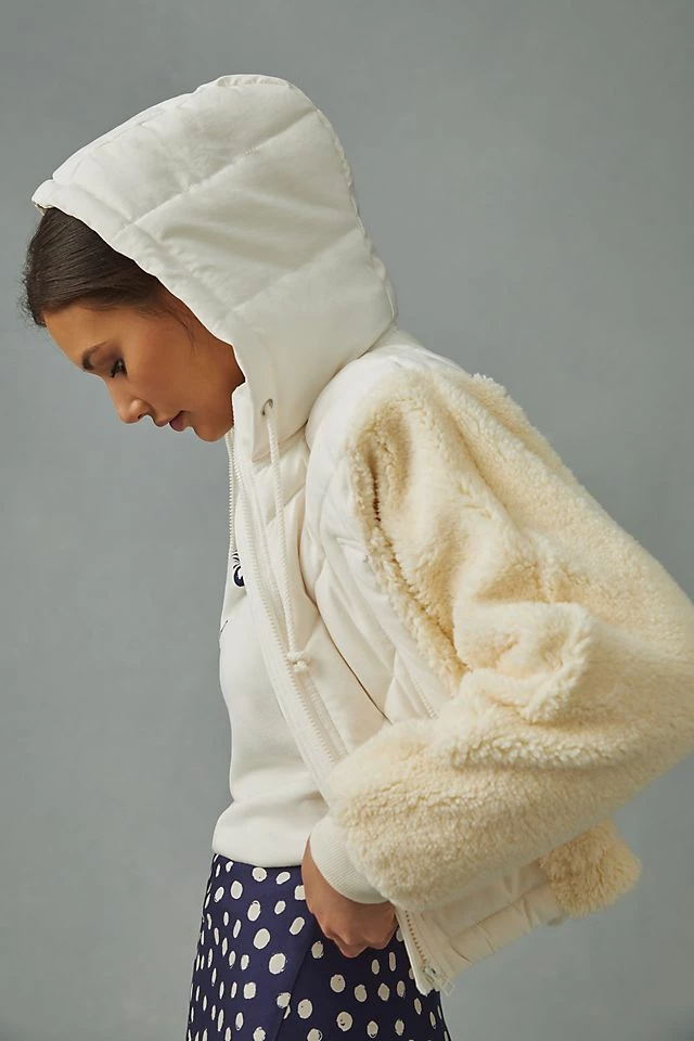 Daily Practice by Anthropologie Sherpa Puffer Jacket New ???? Daily Practice By Anthropologie Sherpa Puffer Jacket IVORY ???? -PAIGE-shop unnamed file 243