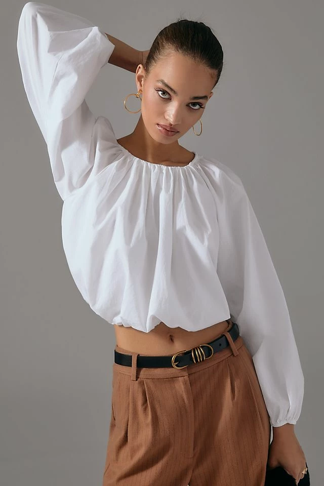 Maeve Poplin Bubble Blouse Buy ???? Maeve Poplin Bubble Blouse WHITE ⌛ -PAIGE-shop unnamed file 2439