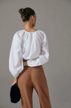 Buy ???? Maeve Poplin Bubble Blouse WHITE ⌛ 5 Buy ???? Maeve Poplin Bubble Blouse WHITE ⌛ -PAIGE-shop unnamed file 2442