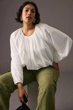 Buy ???? Maeve Poplin Bubble Blouse WHITE ⌛ 6 Buy ???? Maeve Poplin Bubble Blouse WHITE ⌛ -PAIGE-shop unnamed file 2443